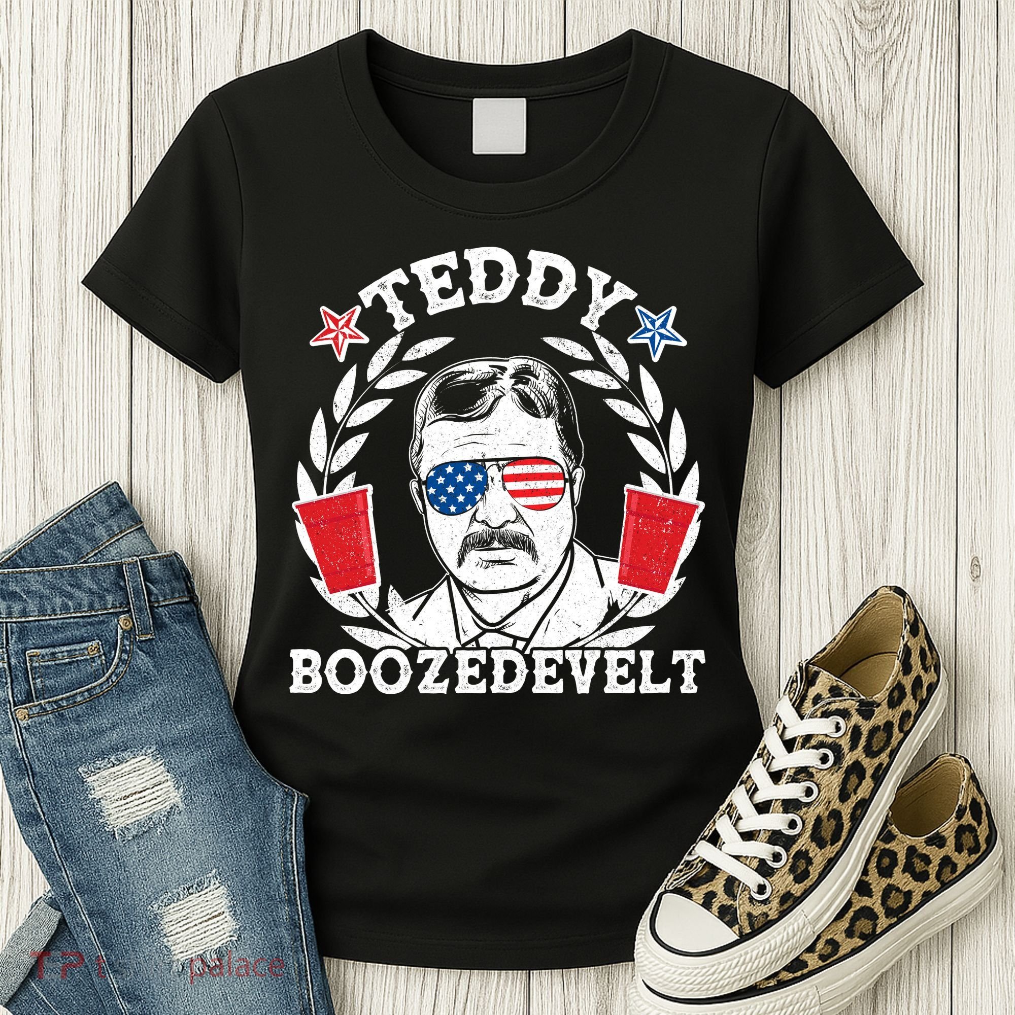 Teddy Boozedevelt USA Beer Party Women's T-Shirt