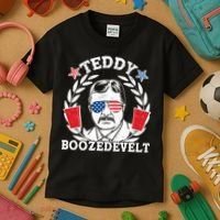 Teddy Boozedevelt USA Beer Party Kids T-Shirt thumb 3