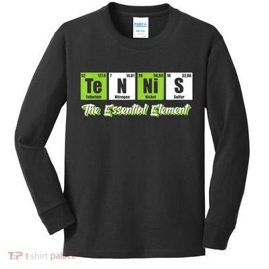 The Essential Element Funny Love Tennis Sience Kids Long Sleeve Shirt