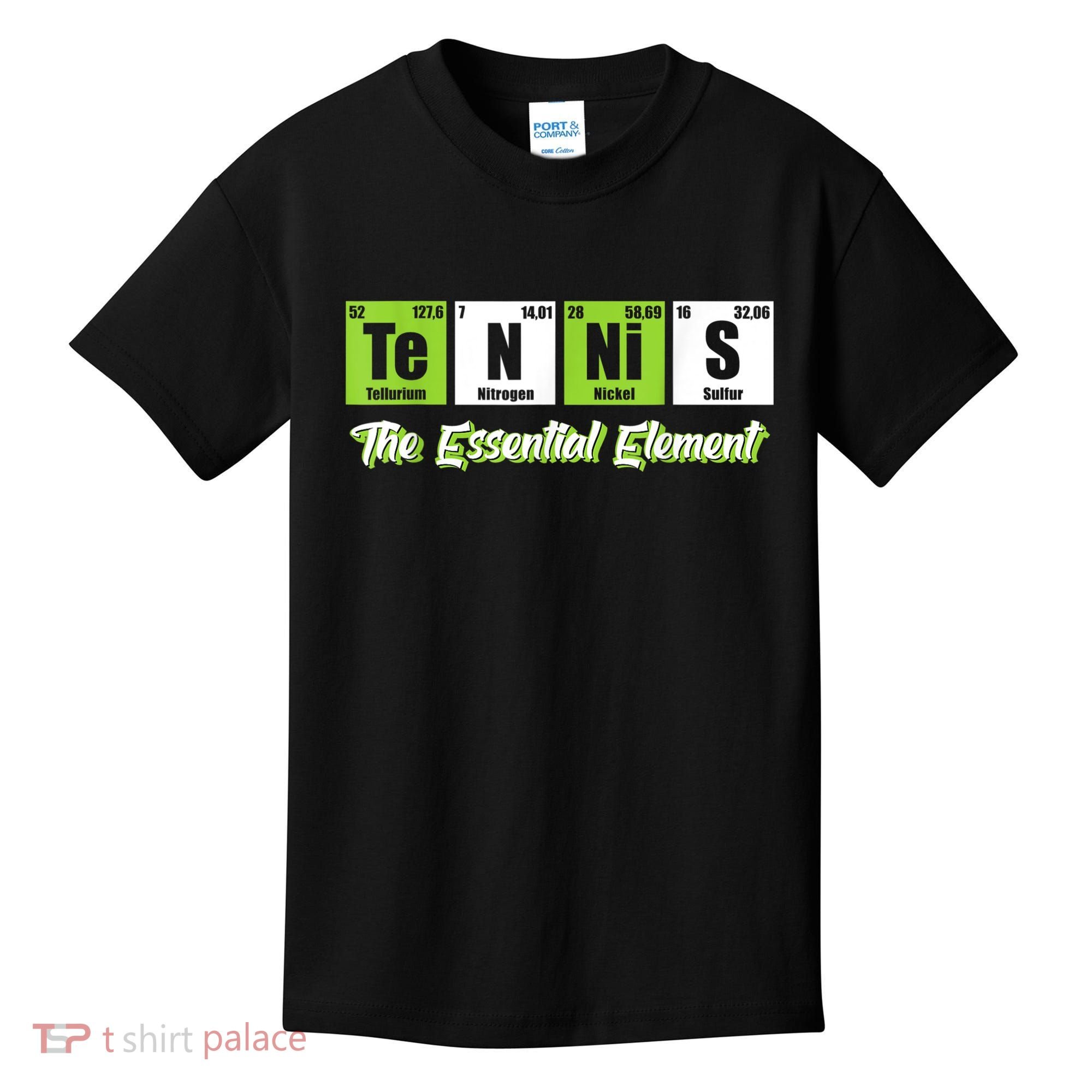 The Essential Element Funny Love Tennis Sience Kids T-Shirt