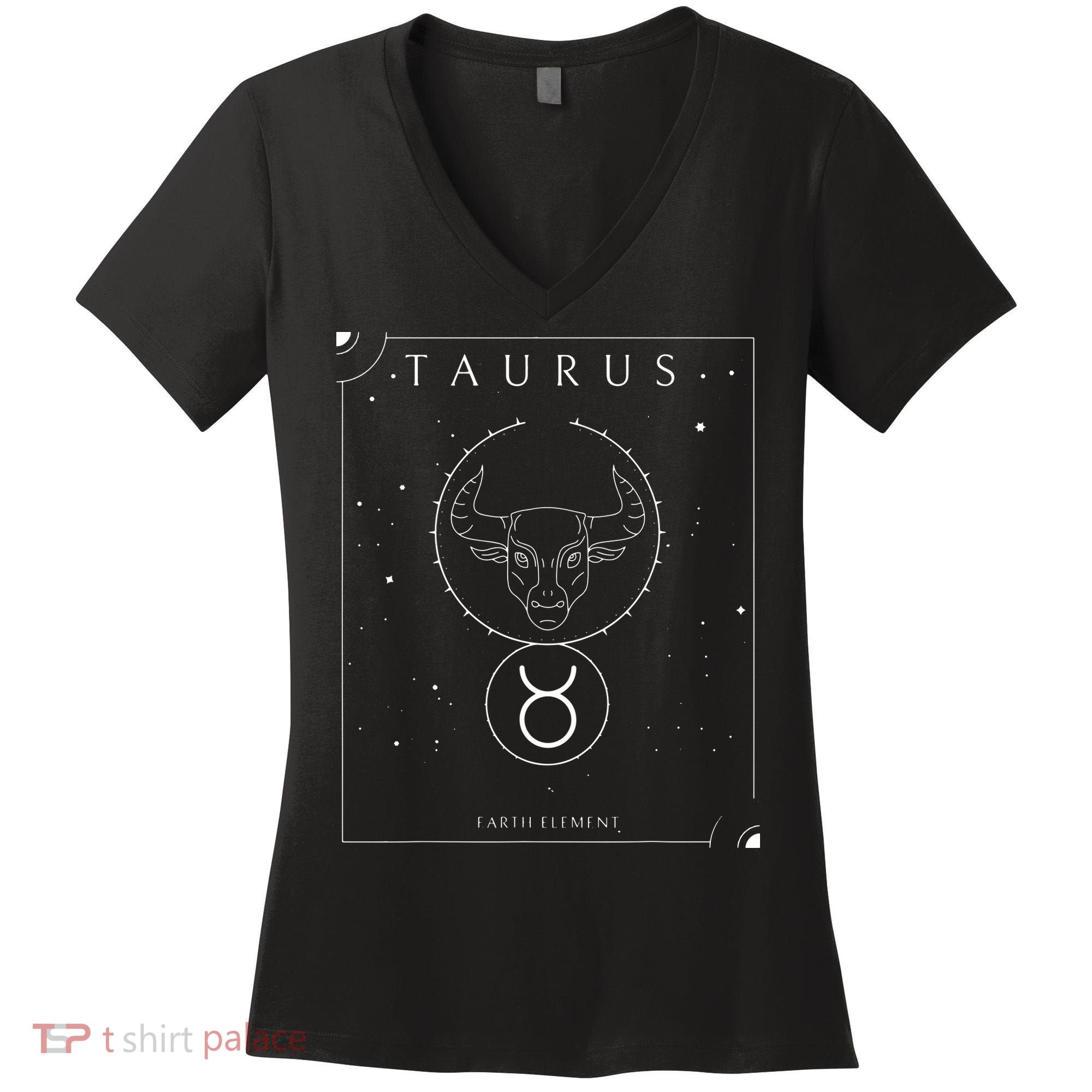 Taurus Earth Element Zodiac Women's V-Neck T-Shirt