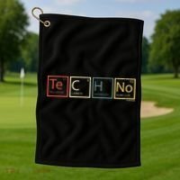 Techno Elements Festival Dark Techno Rave Golf Towel thumb 1