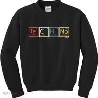Techno Elements Festival Dark Techno Rave Kids Sweatshirt thumb 0