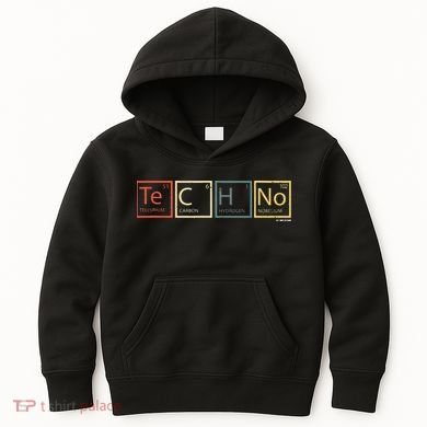Techno Elements Festival Dark Techno Rave Kids Hoodie
