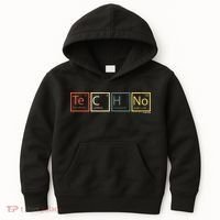 Techno Elements Festival Dark Techno Rave Kids Hoodie thumb 0