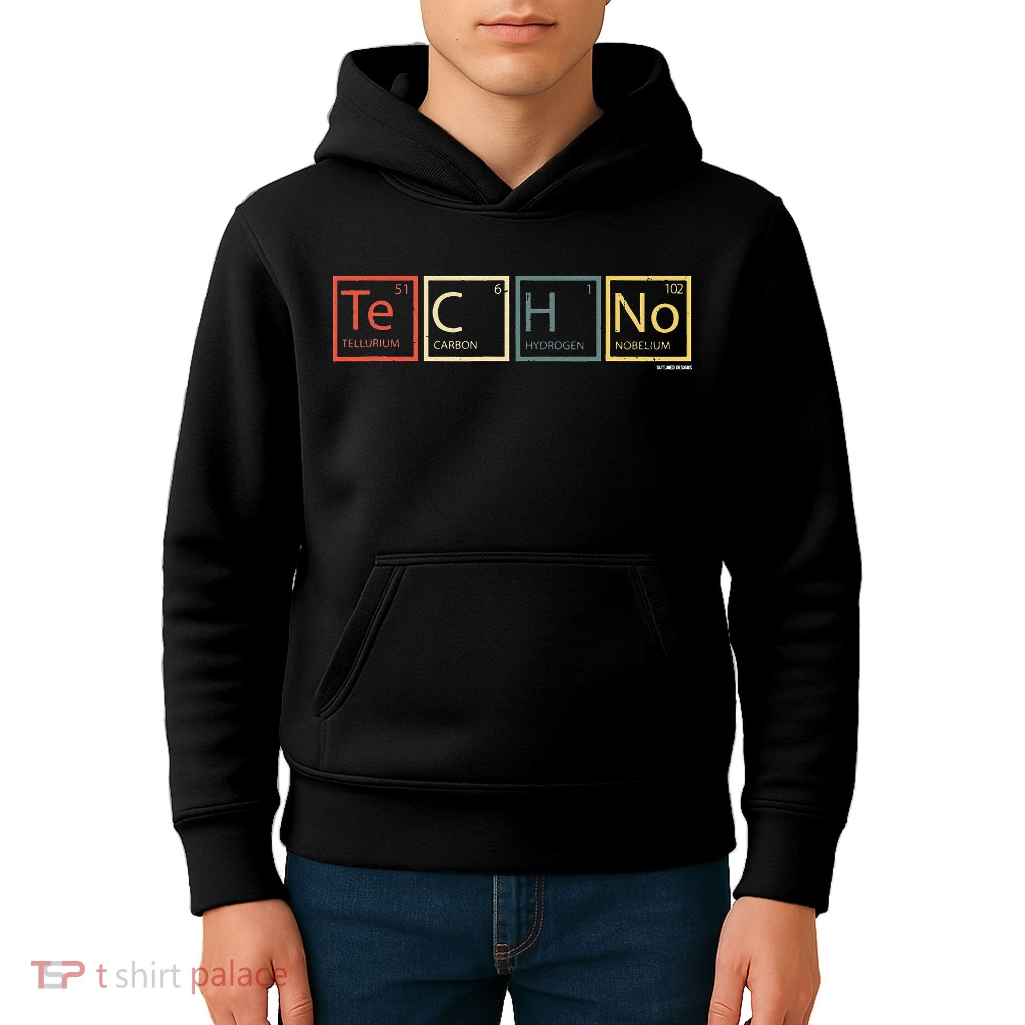 Techno Elements Festival Dark Techno Rave Kids Hoodie