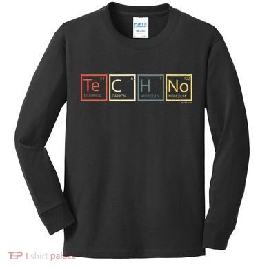 Techno Elements Festival Dark Techno Rave Kids Long Sleeve Shirt