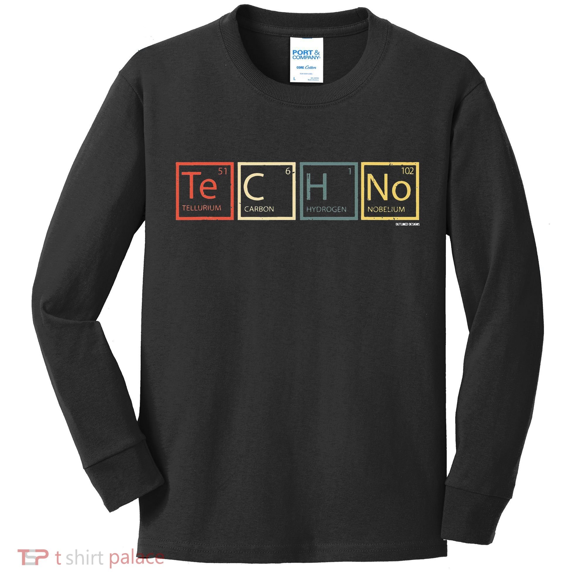 Techno Elements Festival Dark Techno Rave Kids Long Sleeve Shirt