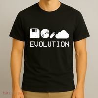 Technology Evolution Floppy Disk To The Cloud T-Shirt thumb 3