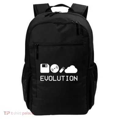 Technology Evolution Floppy Disk To The Cloud Backpack