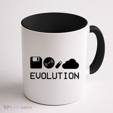 Technology Evolution Floppy Disk To The Cloud Coffee Mug back