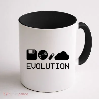 Technology Evolution Floppy Disk To The Cloud Coffee Mug back