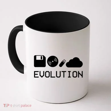 Technology Evolution Floppy Disk To The Cloud Coffee Mug