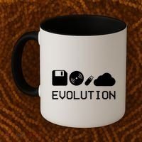 Technology Evolution Floppy Disk To The Cloud Coffee Mug thumb 2