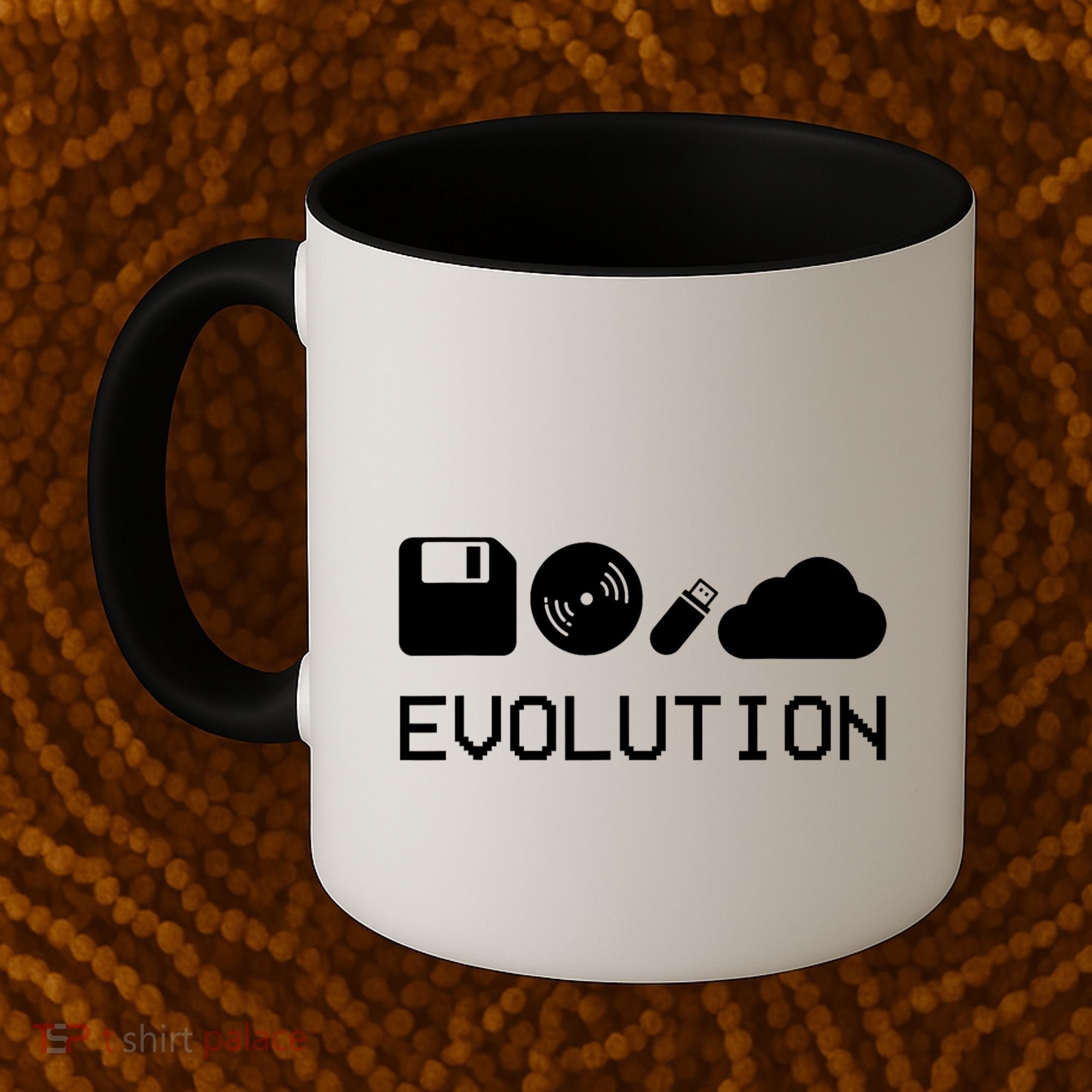 Technology Evolution Floppy Disk To The Cloud Coffee Mug