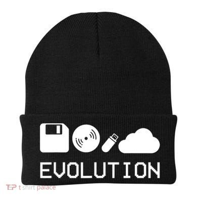 Technology Evolution Floppy Disk To The Cloud Beanie