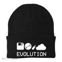 Technology Evolution Floppy Disk To The Cloud Beanie thumb 0