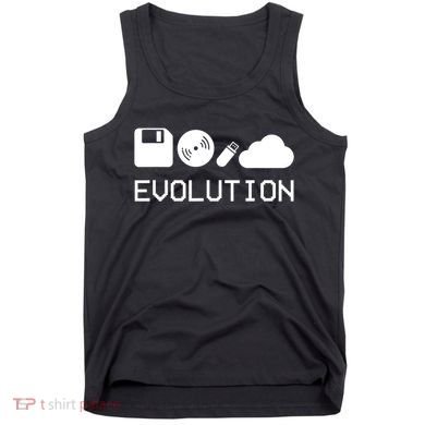 Technology Evolution Floppy Disk To The Cloud Tank Top