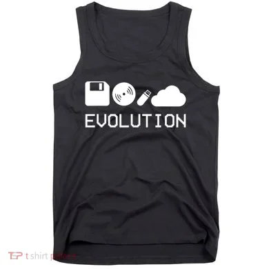 Technology Evolution Floppy Disk To The Cloud Tank Top