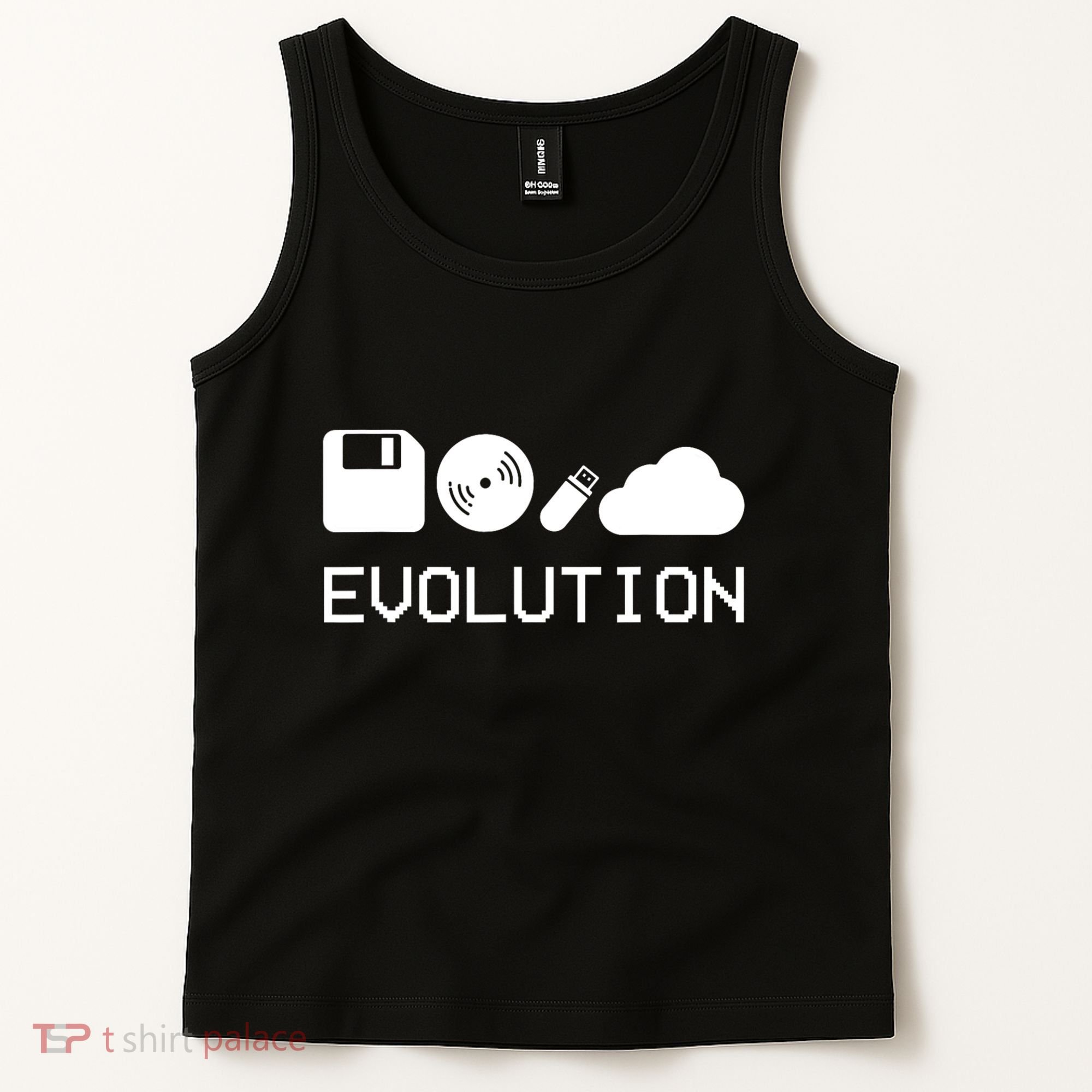 Technology Evolution Floppy Disk To The Cloud Tank Top