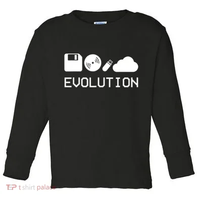 Technology Evolution Floppy Disk To The Cloud Toddler Long Sleeve