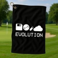 Technology Evolution Floppy Disk To The Cloud Golf Towel thumb 1