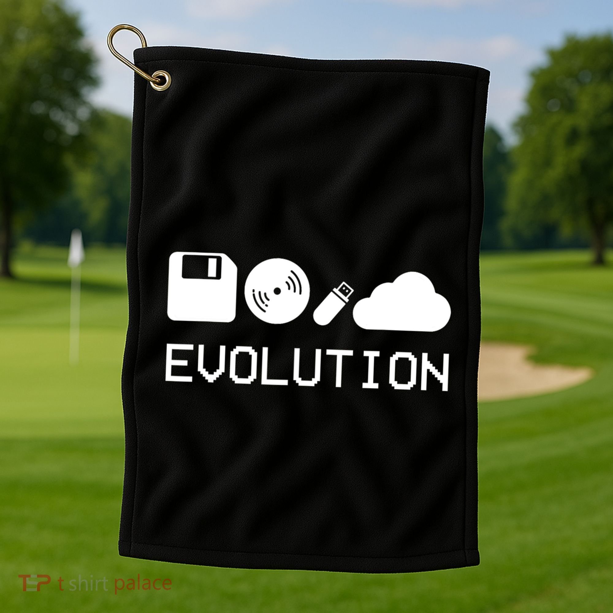 Technology Evolution Floppy Disk To The Cloud Golf Towel