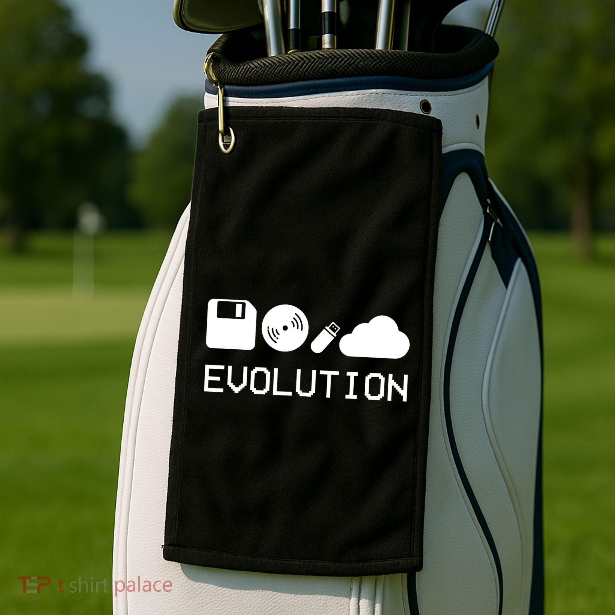 Technology Evolution Floppy Disk To The Cloud Golf Towel