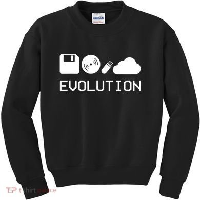 Technology Evolution Floppy Disk To The Cloud Kids Sweatshirt