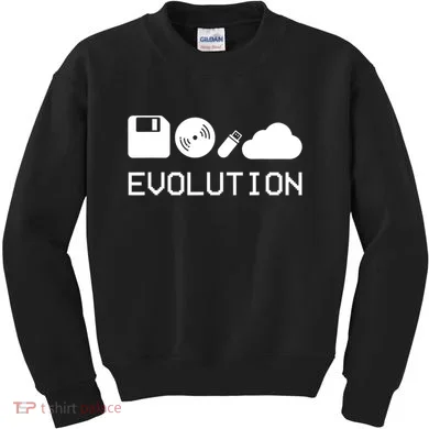 Technology Evolution Floppy Disk To The Cloud Kids Sweatshirt
