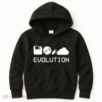Technology Evolution Floppy Disk To The Cloud Kids Hoodie thumb 0
