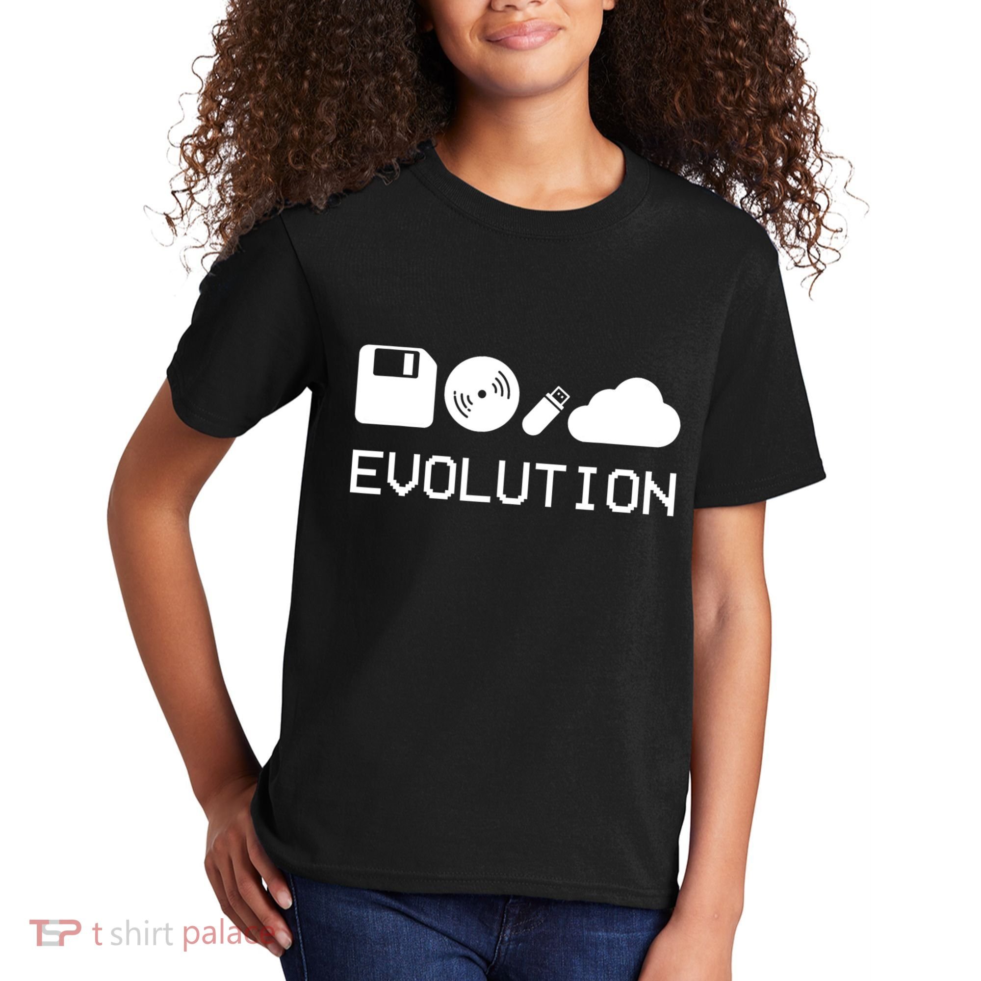 Technology Evolution Floppy Disk To The Cloud Kids T-Shirt