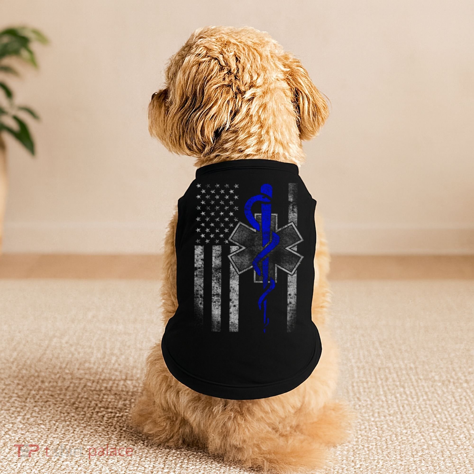 Twosided Emt / First Responder Flag Gift Cute Gift Doggie Tank