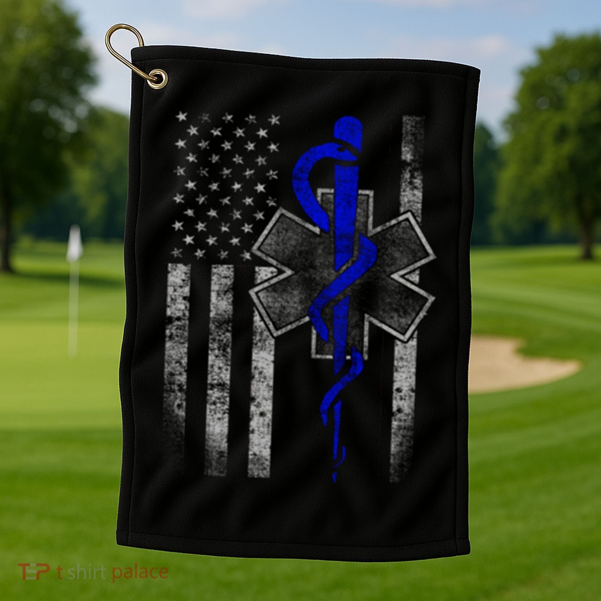 Twosided Emt / First Responder Flag Gift Cute Gift Golf Towel