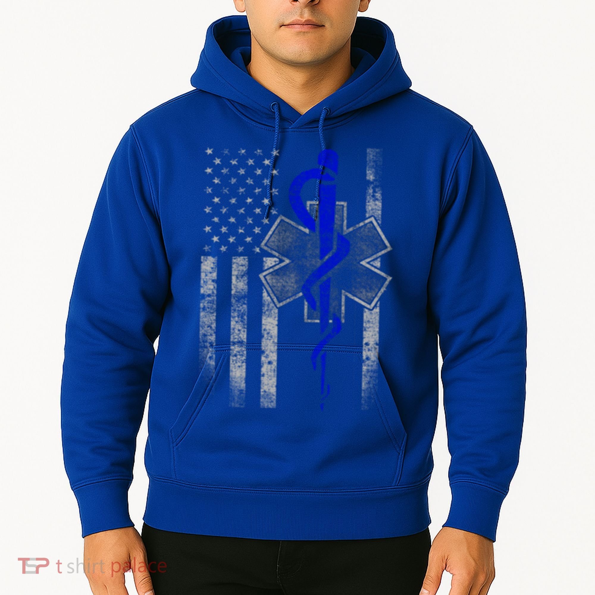 Twosided Emt / First Responder Flag Gift Cute Gift Hoodie