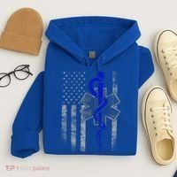 Twosided Emt / First Responder Flag Gift Cute Gift Hoodie thumb 4