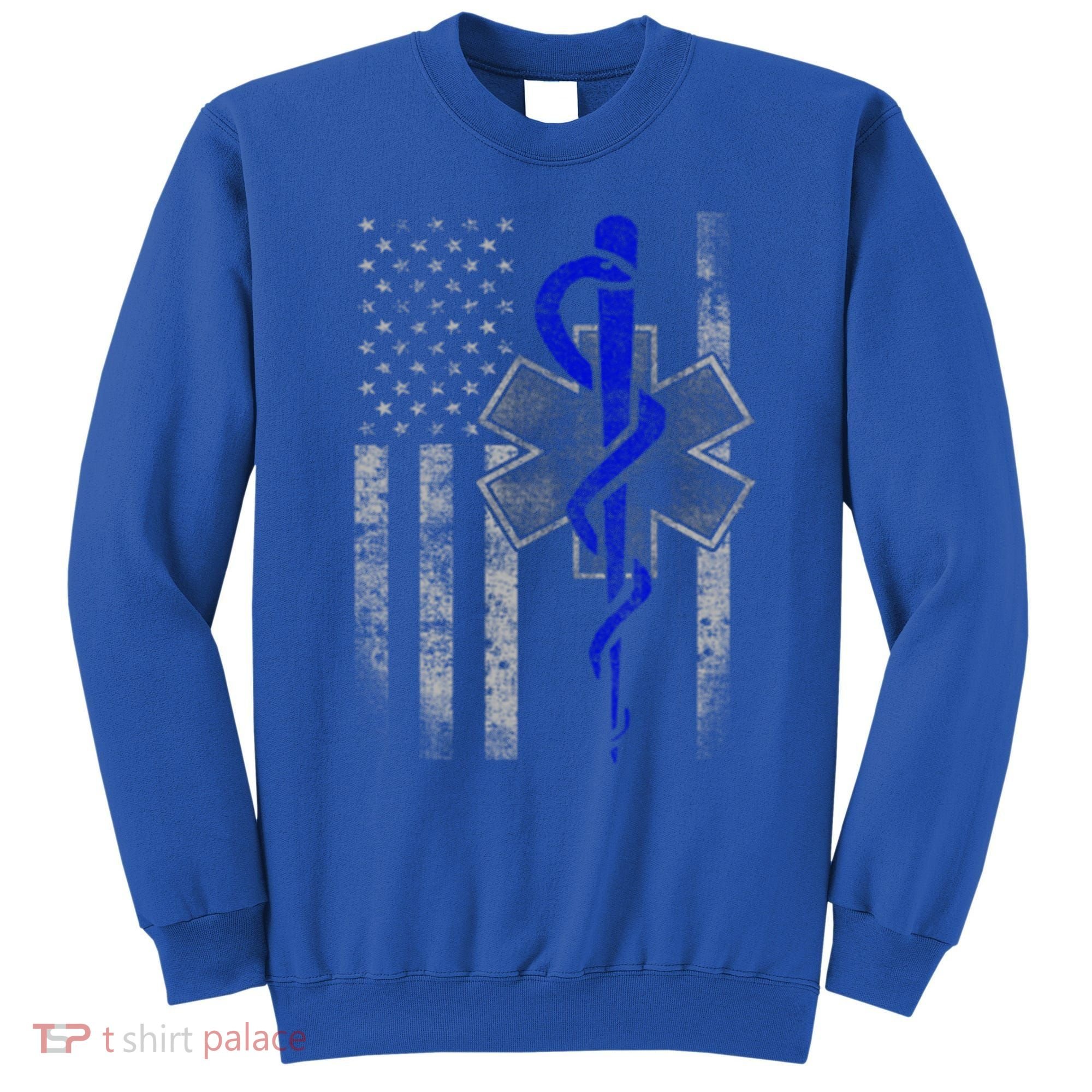 Twosided Emt / First Responder Flag Gift Cute Gift Sweatshirt