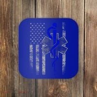 Twosided Emt / First Responder Flag Gift Cute Gift Coaster thumb 0