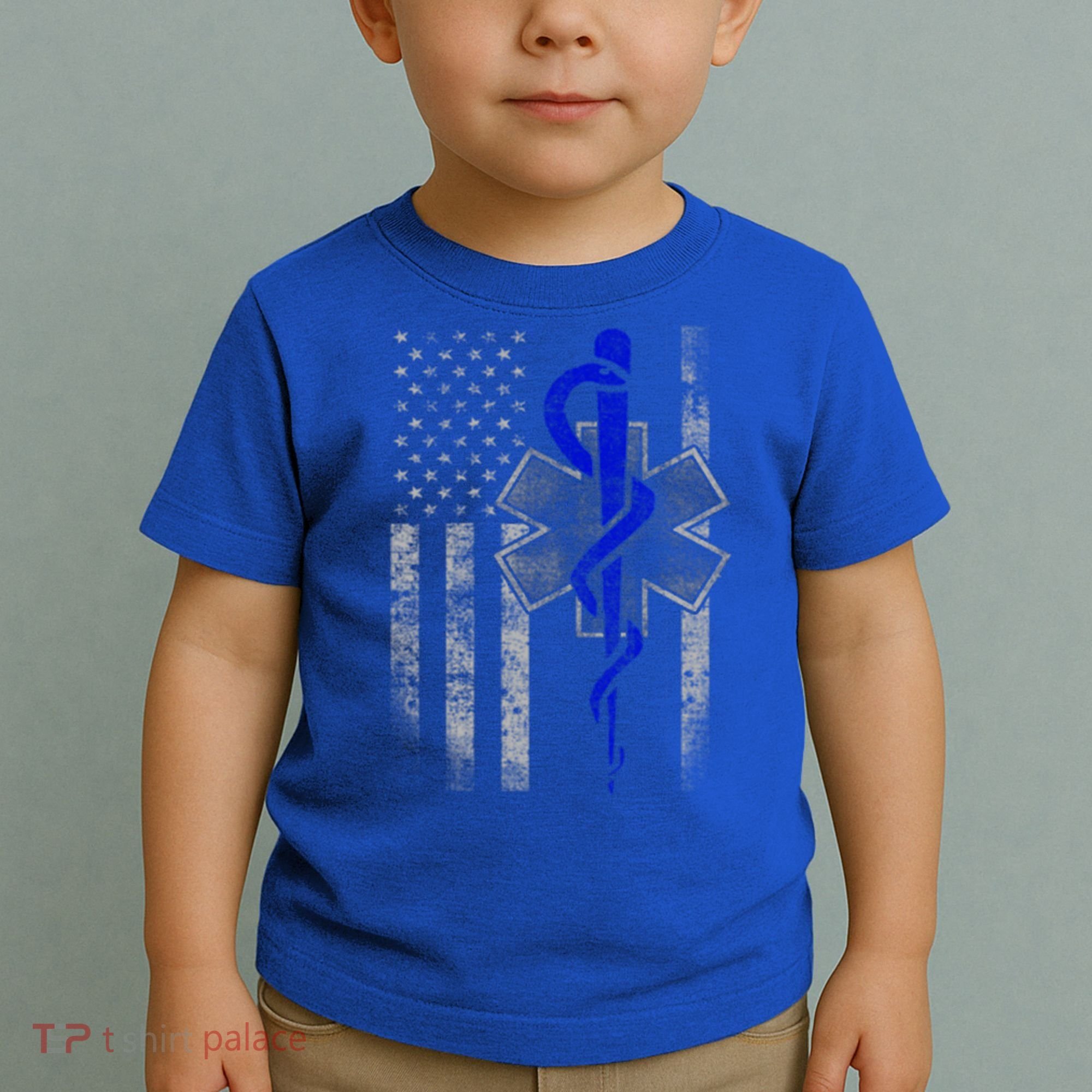 Twosided Emt / First Responder Flag Gift Cute Gift Toddler T-Shirt