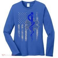 Twosided Emt / First Responder Flag Gift Cute Gift Women's Long Sleeve Shirt thumb 0