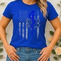 Twosided Emt / First Responder Flag Gift Cute Gift Women's T-Shirt thumb 2