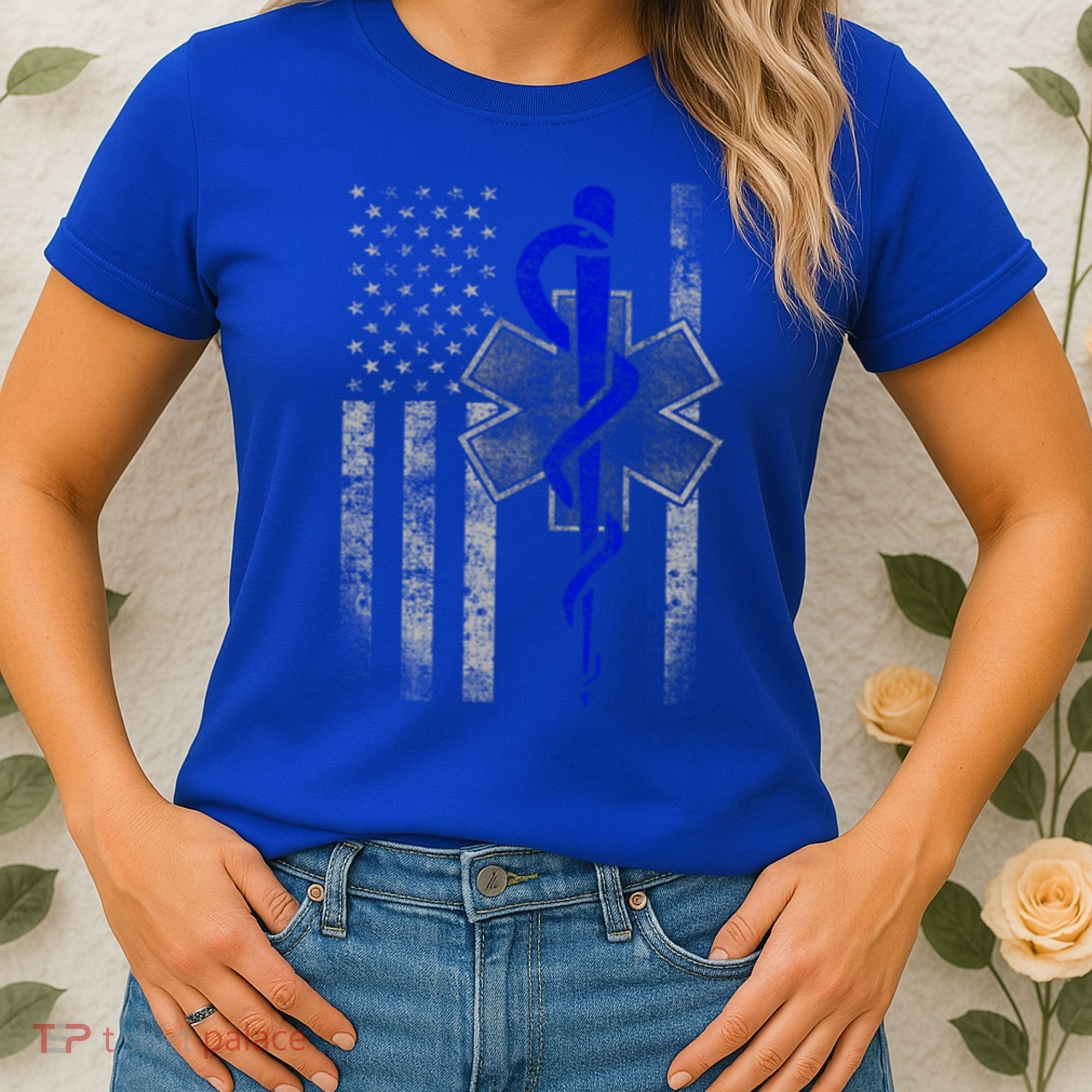 Twosided Emt / First Responder Flag Gift Cute Gift Women's T-Shirt