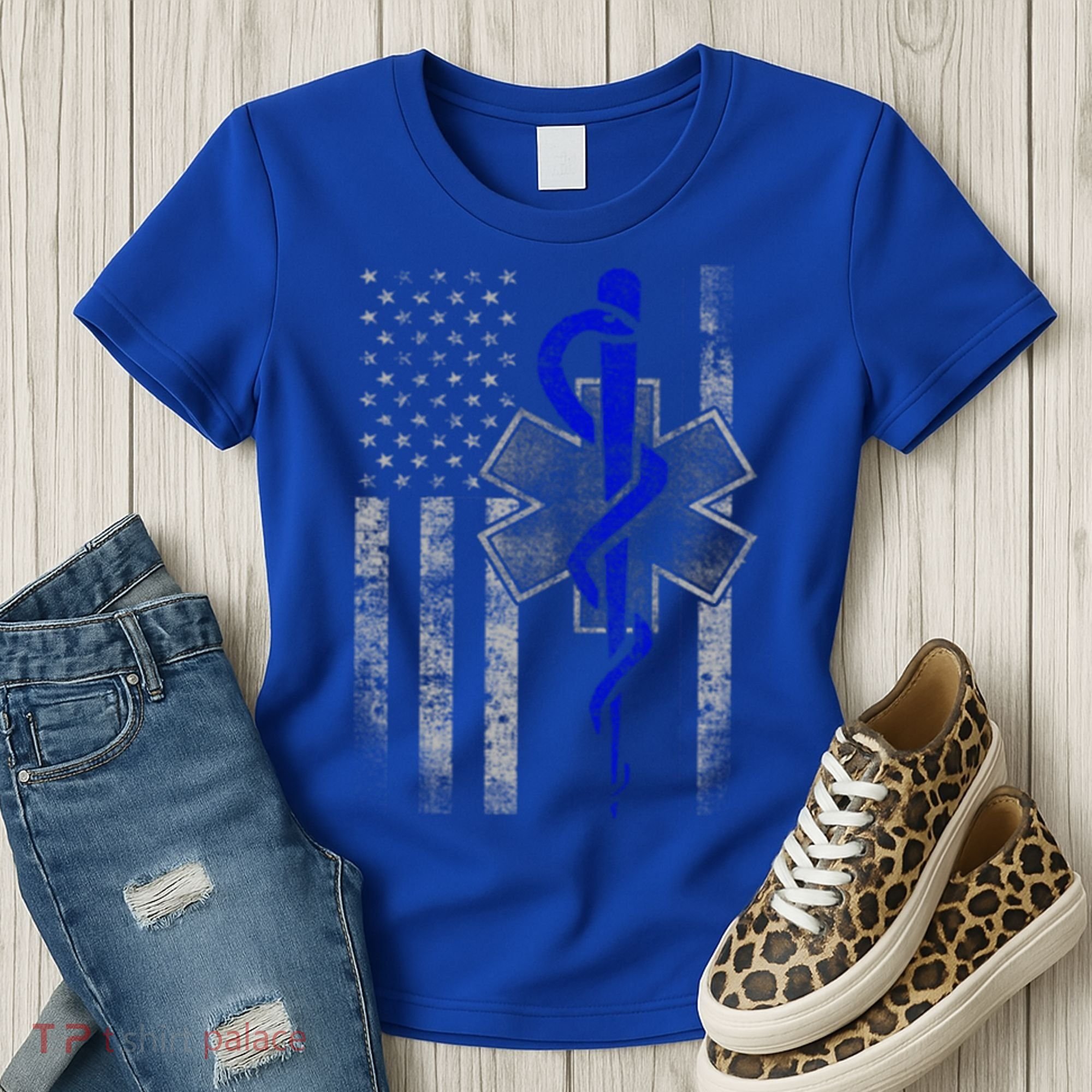 Twosided Emt / First Responder Flag Gift Cute Gift Women's T-Shirt