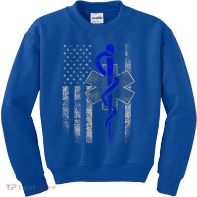 Twosided Emt / First Responder Flag Gift Cute Gift Kids Sweatshirt