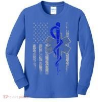 Twosided Emt / First Responder Flag Gift Cute Gift Kids Long Sleeve Shirt thumb 0