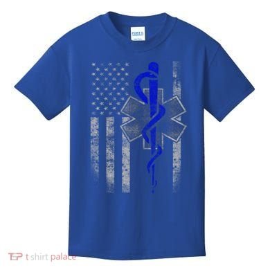 Twosided Emt / First Responder Flag Gift Cute Gift Kids T-Shirt
