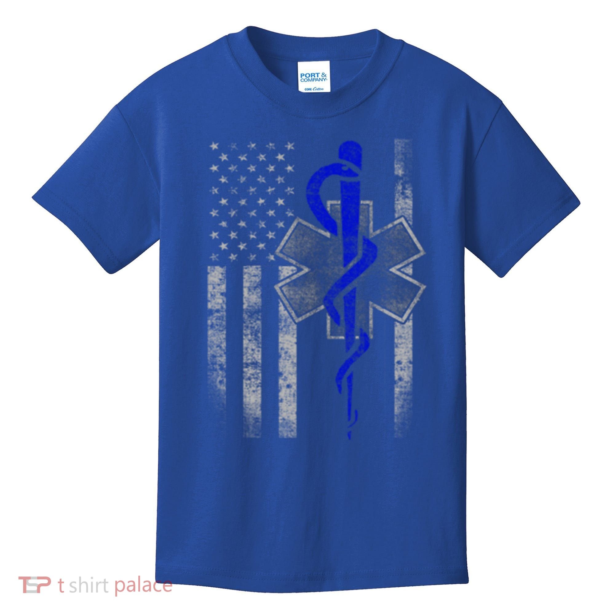 Twosided Emt / First Responder Flag Gift Cute Gift Kids T-Shirt