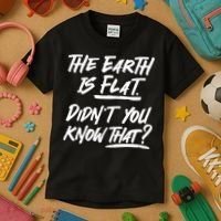 The Earth Is Flat Didnt You Know That Kids T-Shirt thumb 3