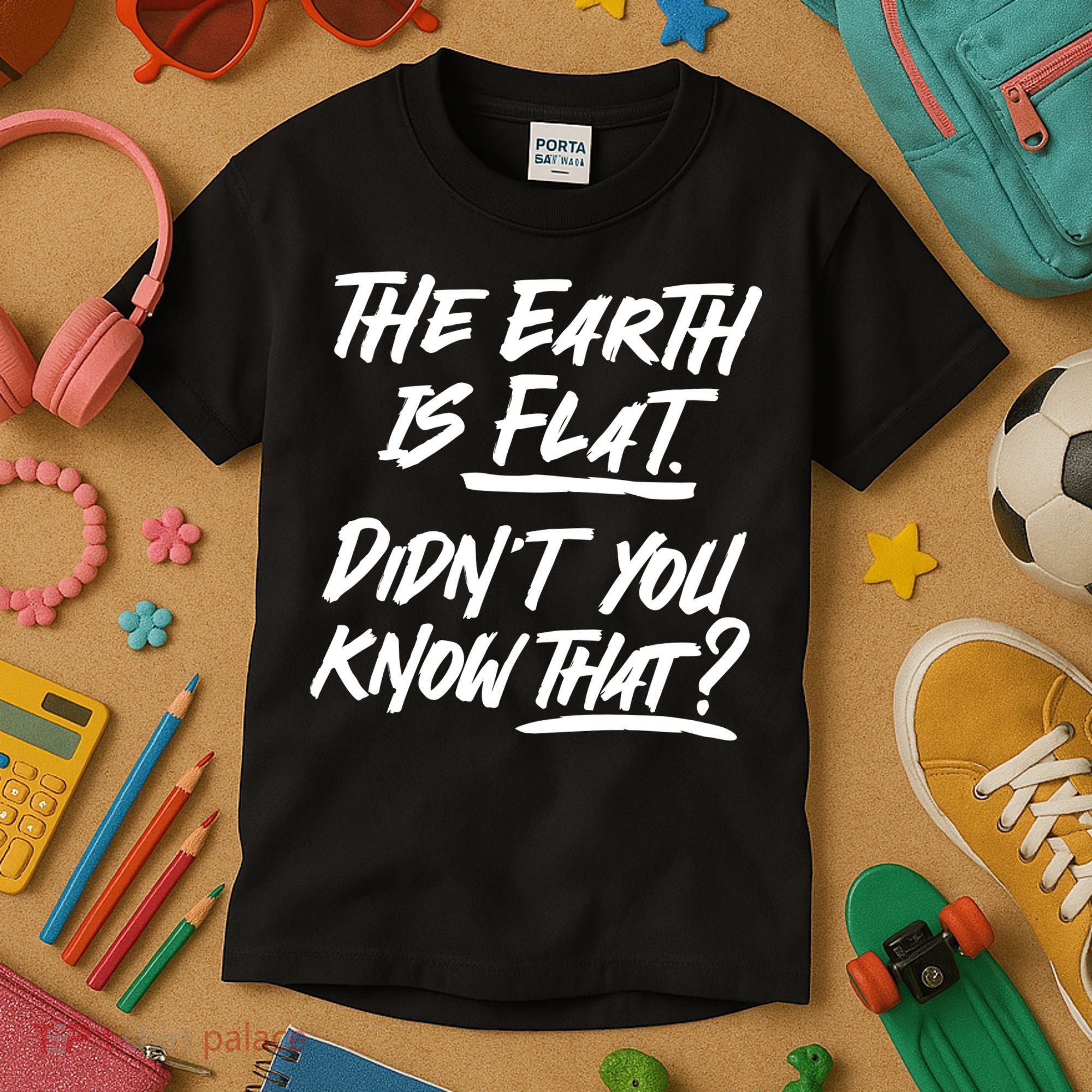 The Earth Is Flat Didnt You Know That Kids T-Shirt
