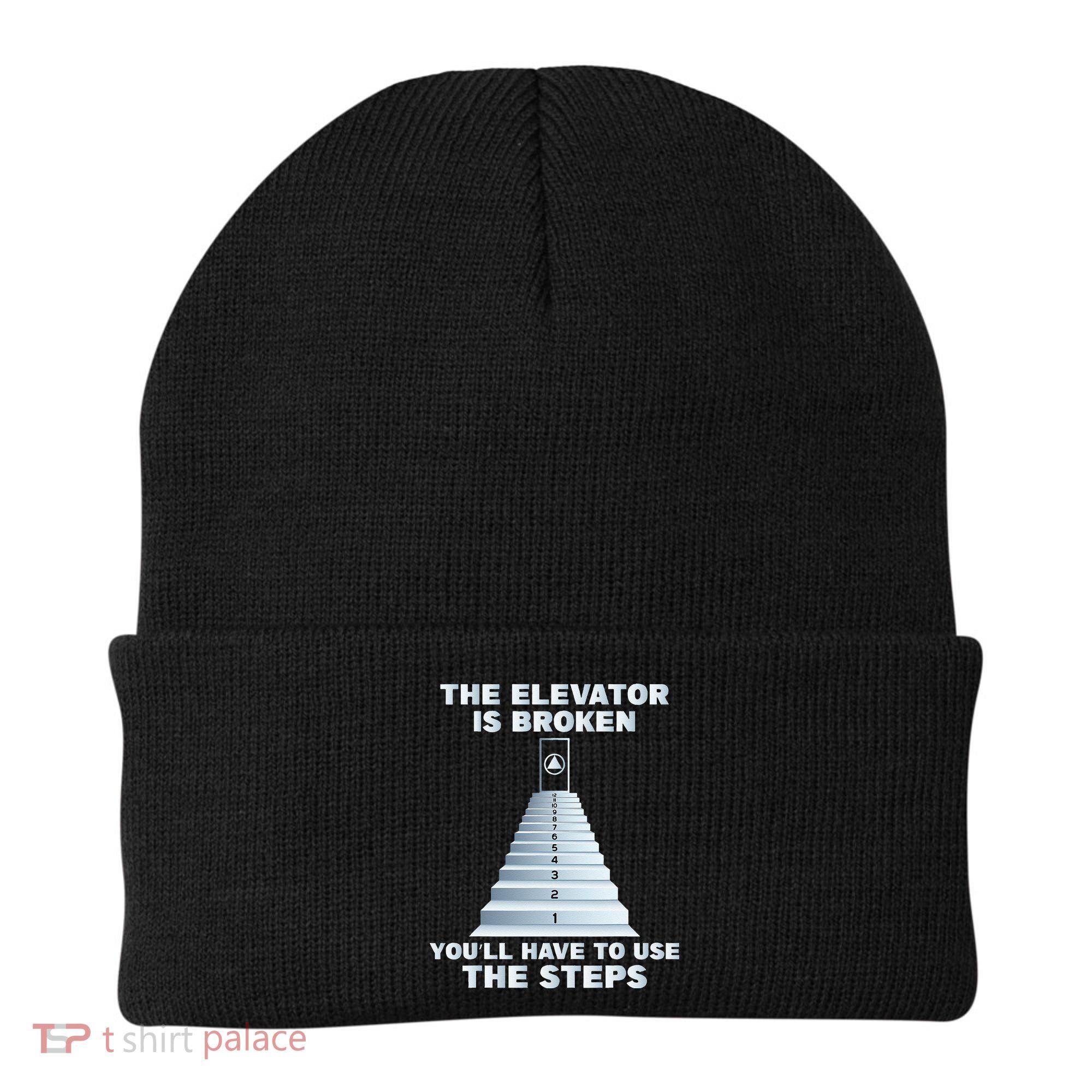 The Elevator Is Broken Sober Sobriety AA NA Beanie